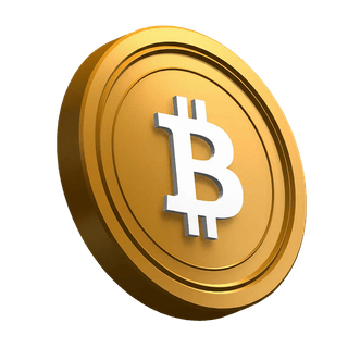 U dizajnu hero sekcije nagnuta Bitcoin (BTC) kovanica